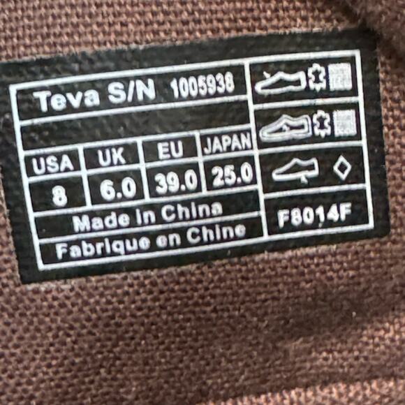 Teva Womens DE LA VINA Low Brown Boots Womens Waterproof Leather Canvas Size 8 - Picture 8 of 9